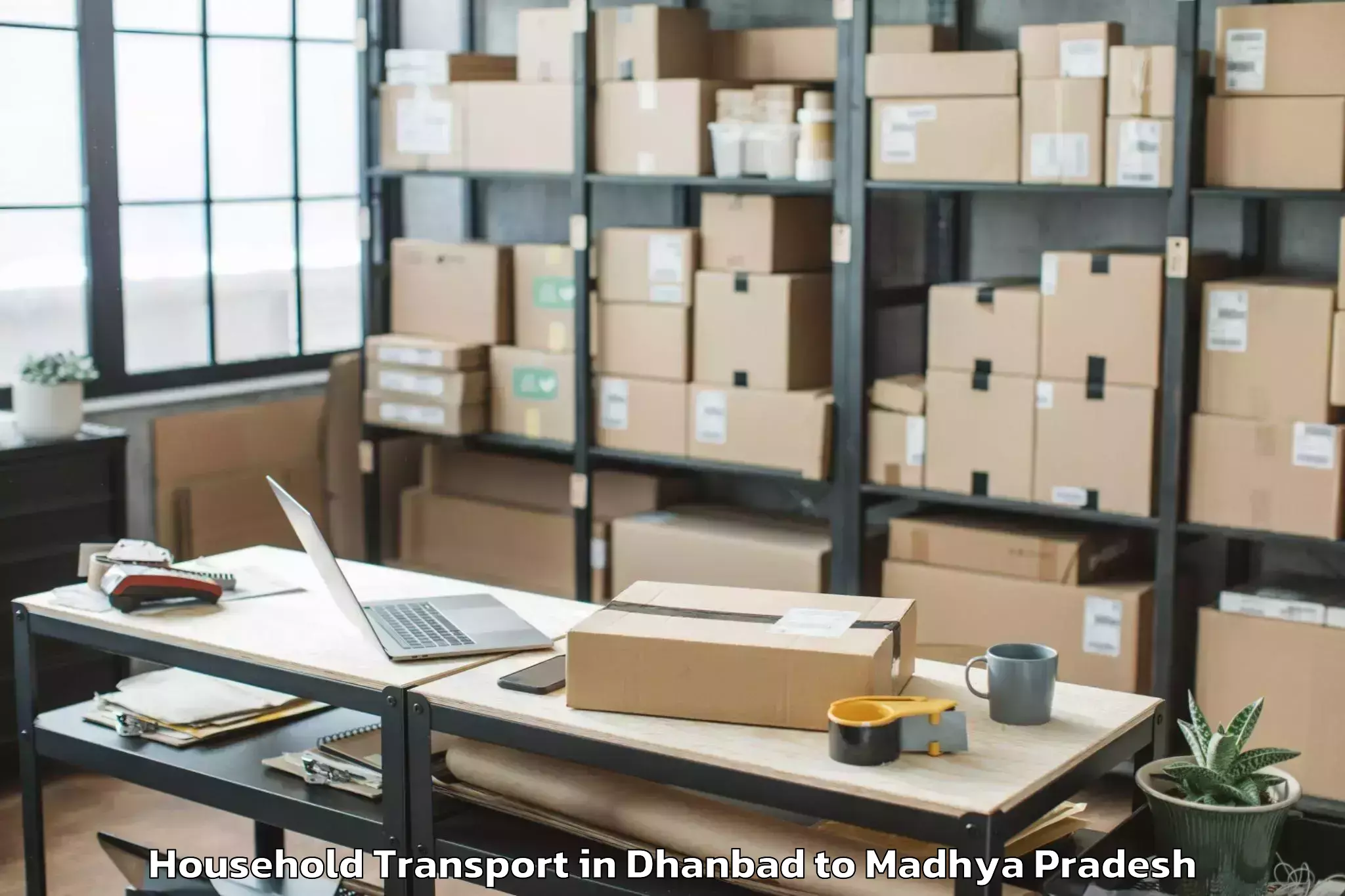 Book Dhanbad to Rehti Household Transport Online